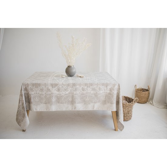 Jacquard linen tablecloth LELIJA